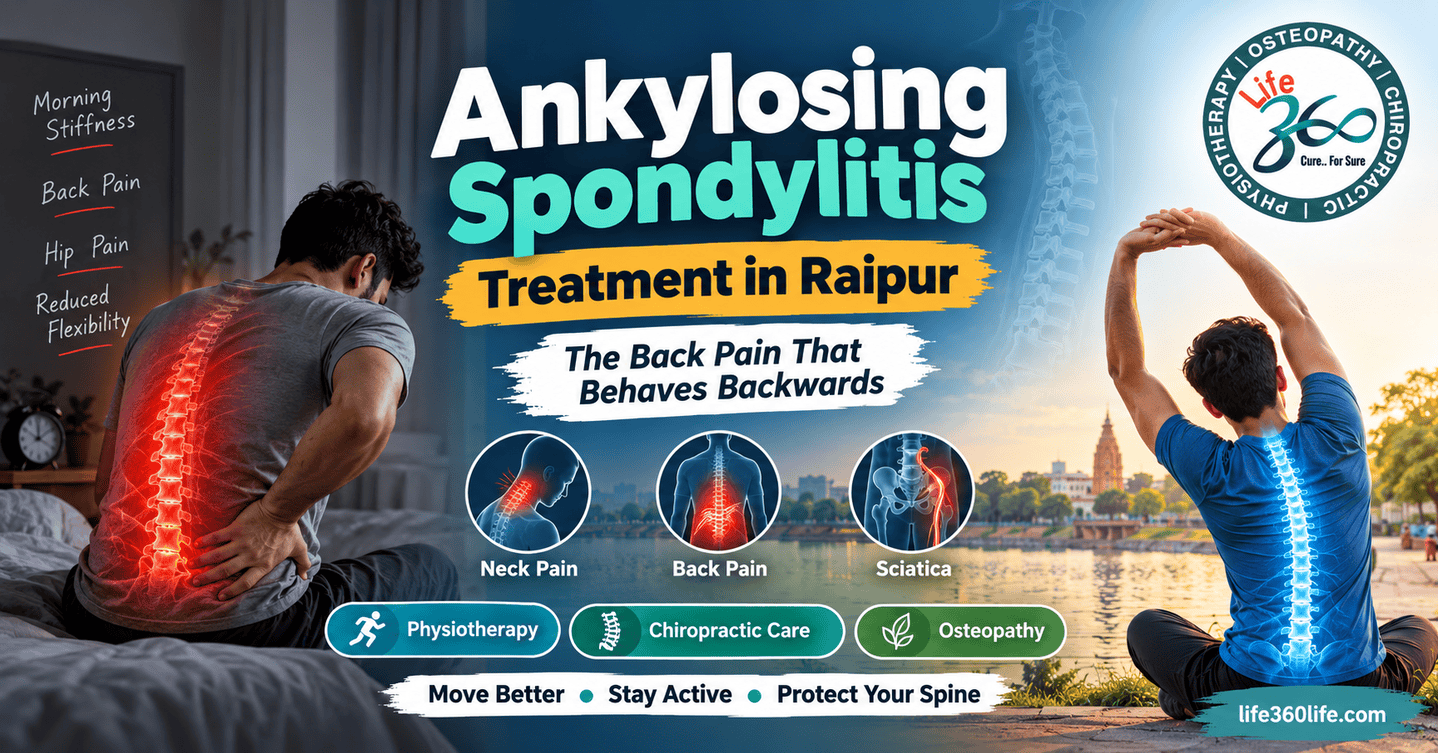Ankylosing spondylitis treatment in Raipur: the back pain that behaves backwards